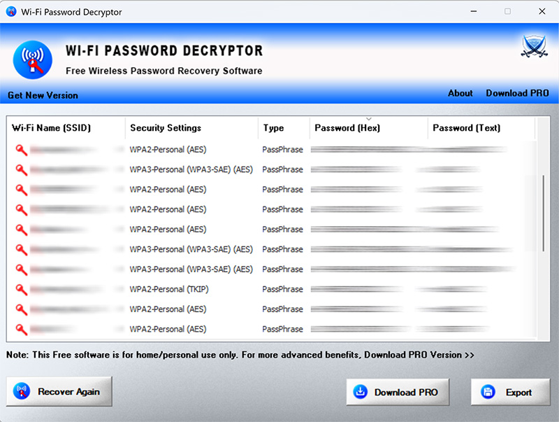 NetworkPasswordDecryptor Tool